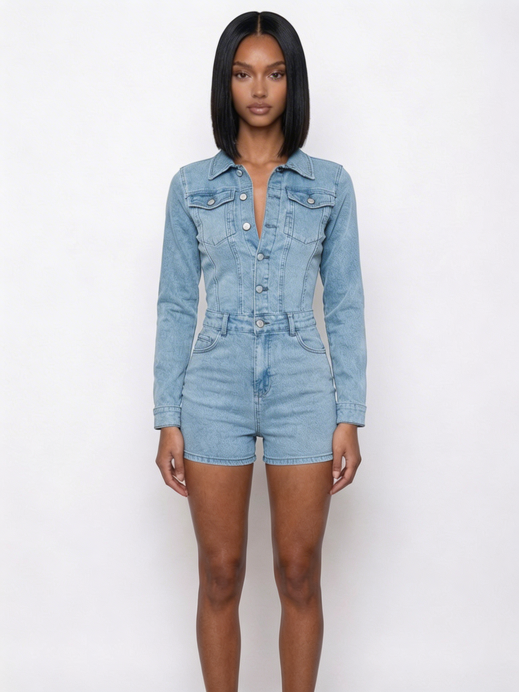Biker Denim Romper