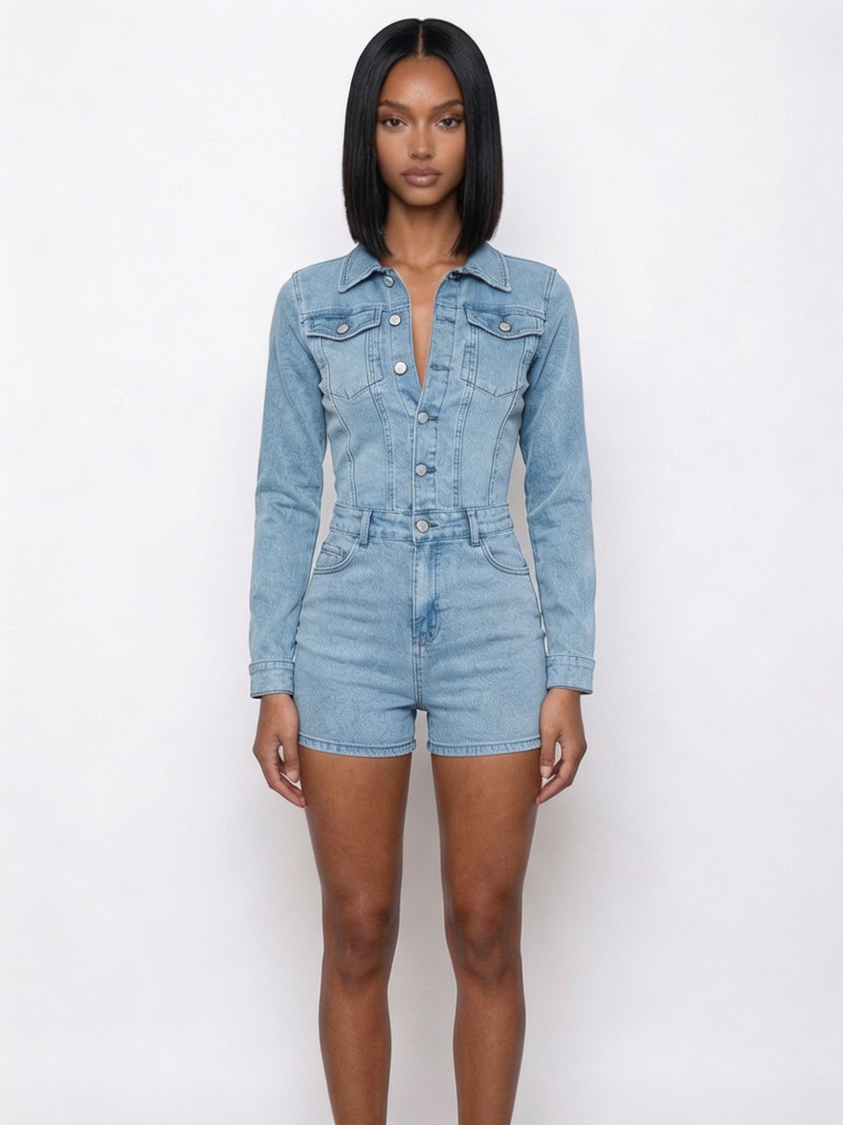 Biker Denim Romper