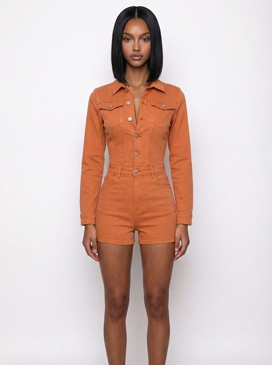 Biker Denim Romper