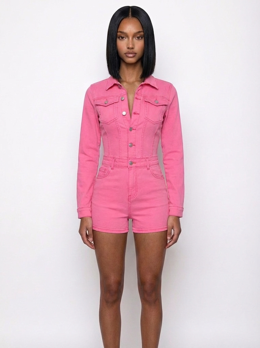 Biker Denim Romper