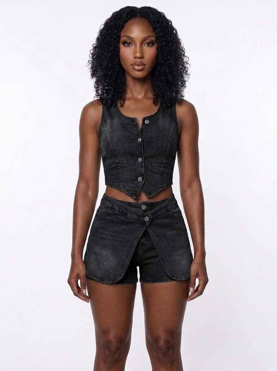 Soft Life Denim Two Piece Set